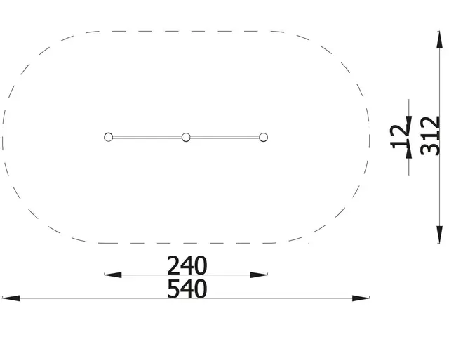Robinio fitness kolbøttestativ dobbel L240 x B12 x H160 cm 