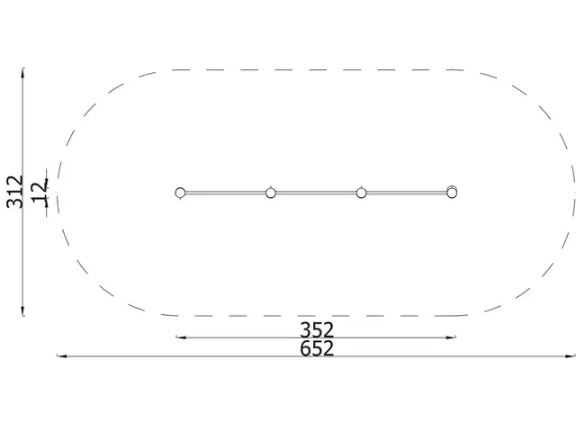 Robinio fitness kolbøttestativ trippel L352 x B12 x H161 cm 