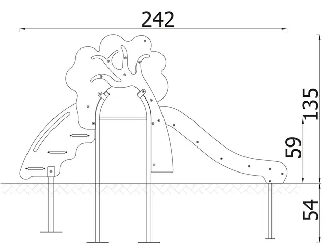Sklie med trapp L59 x B242 x H135 cm 