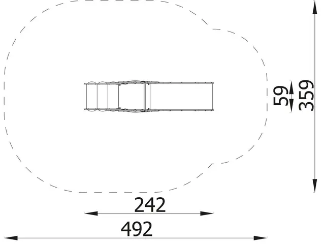 Sklie med trapp L59 x B242 x H135 cm 