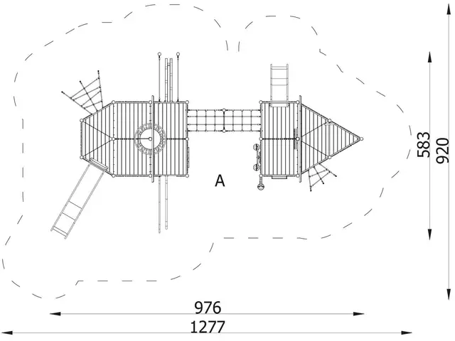 Robinio piratskip lekaapparat L976 x B583 x H473 cm 