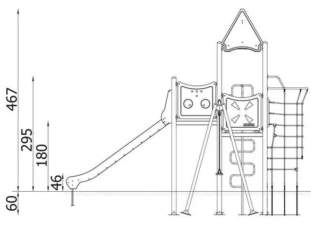 Barnas klatreborg 5 L629 x B476 cm 