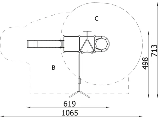 Barnas klatreborg 5 L629 x B476 cm 