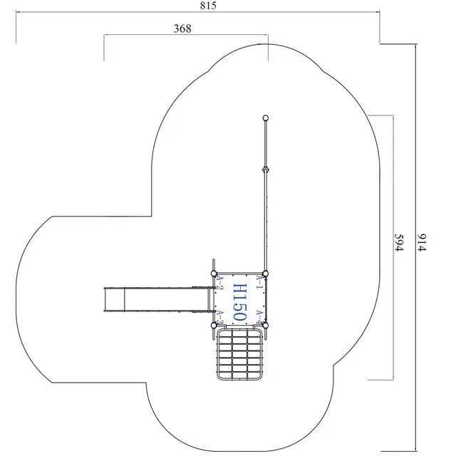 Barnas klatreborg 9 L594 x B368 x H300 cm 