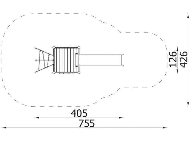 Robinio 101 lekepparat L405 x B126 x H223 cm 