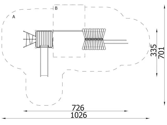 Robinio 201 lekeapparat L726 x B335 x H325 cm 