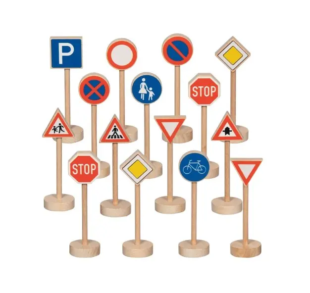 Trafikkskilt små L10 cm, 15 deler 