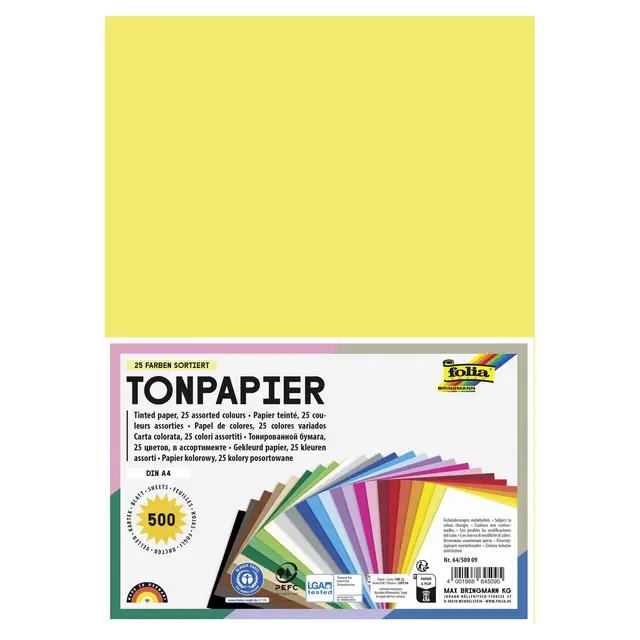 Tegnepapir A4 mix 130 g, 500 ark 