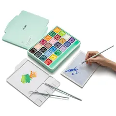 HIMI Jelly gouache sett 24 farger, 3 pensler