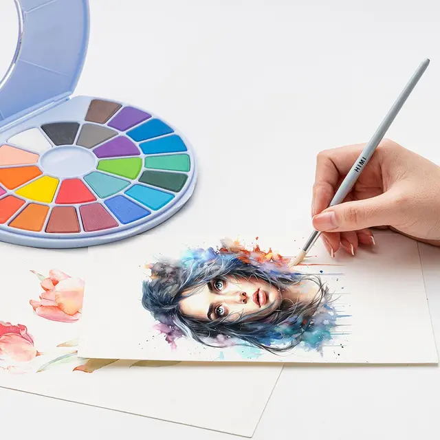 HIMI akvarellmaleskrin 24 farger 