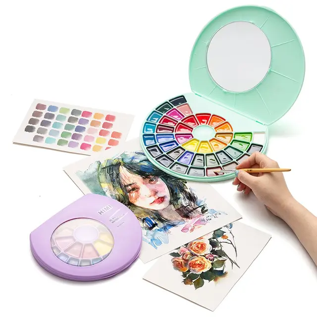 HIMI akvarellmaleskrin semi-moist 24 farger 