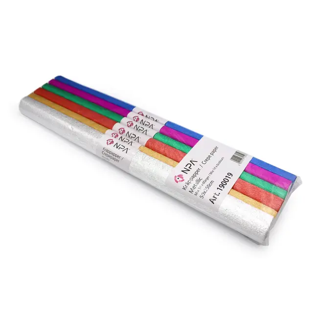 Kreppapir metallic mix 6 ruller 