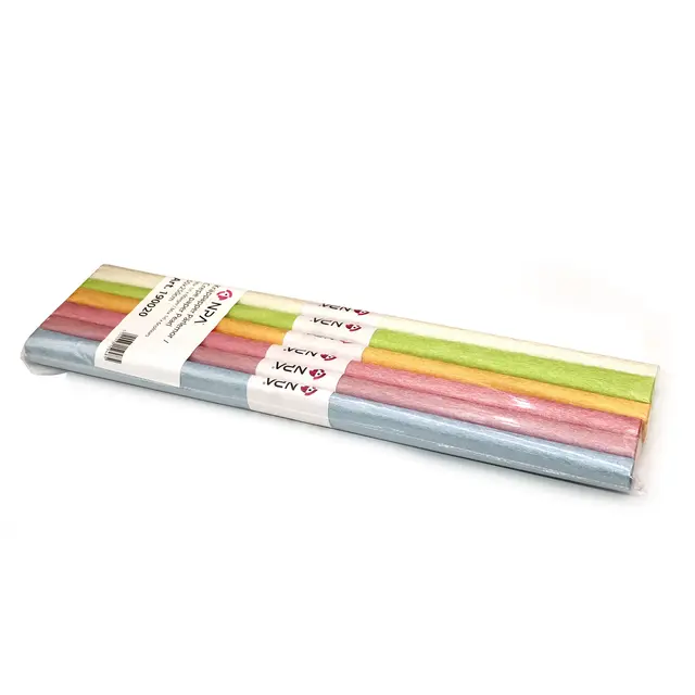 Kreppapir perlemor mix 6 ruller 