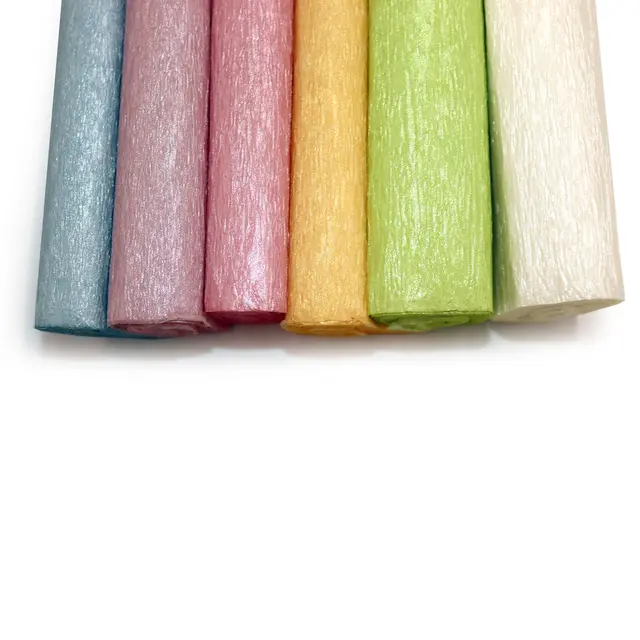Kreppapir perlemor mix 6 ruller 