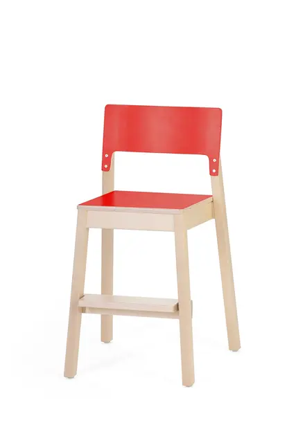 Mio stol med fotbrett rød SH50 cm 