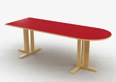 Kupol akustikkbord r&#248;d B180 x D80 x H50 cm