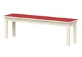 Lise benk med linoleum r&#248;d B140 x D35 x H37 cm