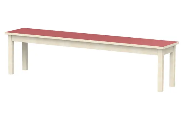 Lise benk med laminat rød B160 x D35 x H28 cm 
