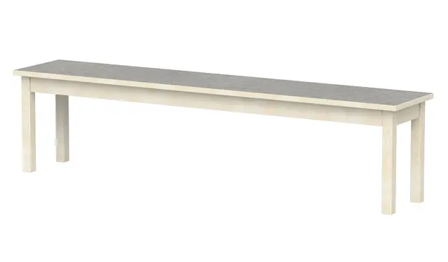 Lise benk med linoleum lys grå B160 x D35 x H28 cm 