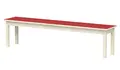 Lise benk med linoleum r&#248;d B180 x D35 x H28 cm