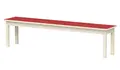 Lise benk med linoleum rød B200 x D35 x H37 cm