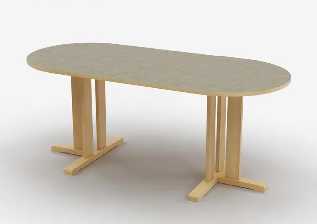 Kupol akustikkbord lys grå B200 x D80 x H50 cm 