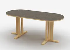 Kupol akustikkbord m&#248;rk gr&#229; B200 x D80 x H50 cm