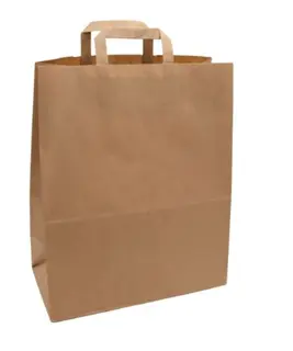 Gråpapirposer med håndtak L26 x B14 x H32cm, 25stk