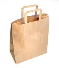 Gråpapirpose store med håndtak L32 x B17 x H40 cm, 25 stk