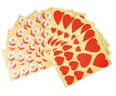 Klistremerker jul Nisser og hjerter, 178 stk 