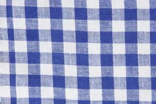 Bomullstoff rutet blå B140 cm