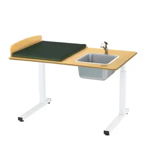 Ella stellebord m/vask høyre side Bjør B120 x D80 x H57-110 cm. Grønn/Oliven