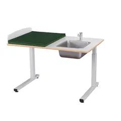 Ella stellebord m/vask h&#248;yre side Hvit B120 x D80 x H57-110 cm.Gr&#248;nn/Oliven