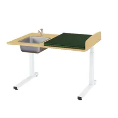 Ella stellebord m/vask venstre side bj&#248;r B120 x D80 x H57-110 cm