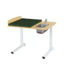 Ella stellebord m/vask h&#248;yre side bj&#248;rk B100 x D80 x H57-109 cm