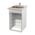 Benk med vask hvit B60 x D80 x H90 cm