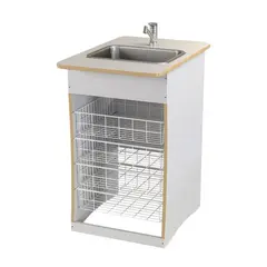 Benk med vask hvit B60 x D80 x H90 cm