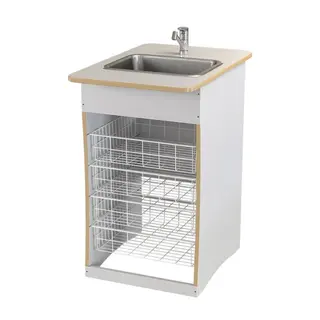 Benk med vask hvit B60 x D80 x H90 cm