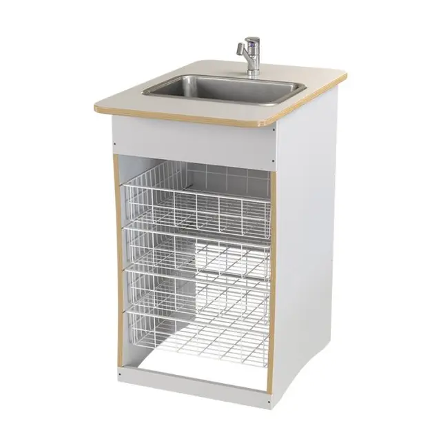 Benk med vask hvit B60 x D80 x H90 cm 