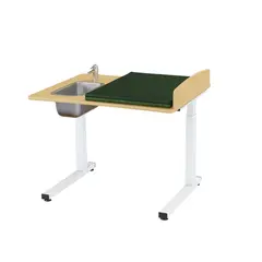 Ella stellebord m/vask venstre side bj&#248;r B100 x D80 x H57-110 cm