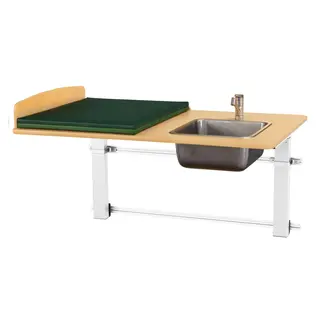 Ella vegghengt stellebord m/vask bjørk B120 x D80 x H57-110 cm