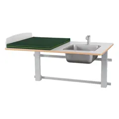 Ella vegghengt stellebord m/vask hvit B120 x D80 x H57-110 cm