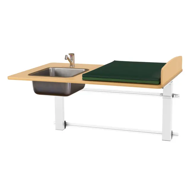 Ella vegghengt stellebord m/vask bjørk B120 x D80 x H57-110 cm 