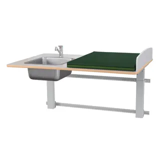Ella vegghengt stellebord m/vask B120 x D80 x H57-110 cm