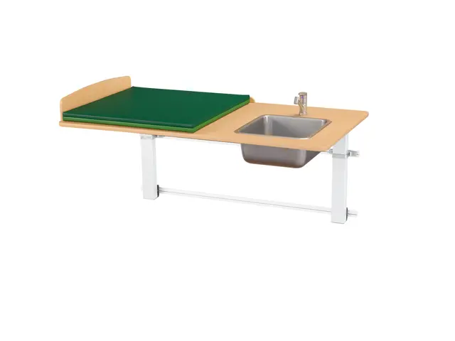 Ella vegghengt stellebord m/vask bjørk B140 x D80 x H57-110 cm 