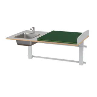Ella vegghengt stellebord m/vask B140 x 80 x H57-110 cm