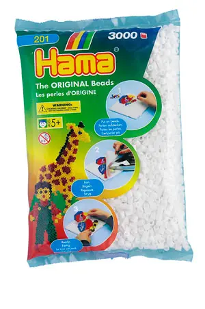 Midiperler hvit 3000 stk 