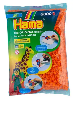 Midiperler oransje 3000 stk 