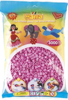 Midiperler pastell rosa 3000 stk