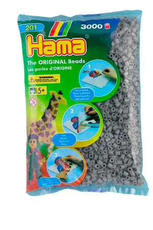 Midiperler grå 3000 stk 